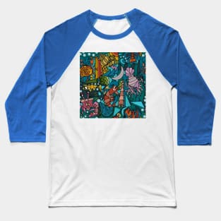 Cubist Crustacean Critters Baseball T-Shirt